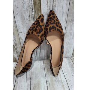 Women's Leopard Print Pointed Toe D'Orsay‎ Flats Shoes Size 39 is  8 or 8.5 US